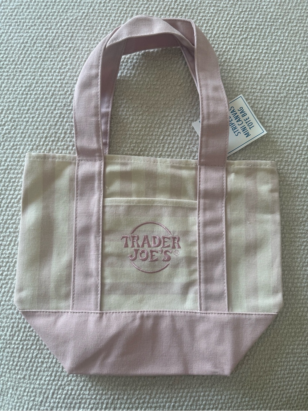 Trader Joe’s Pink Stripe Canvas Tote Bag